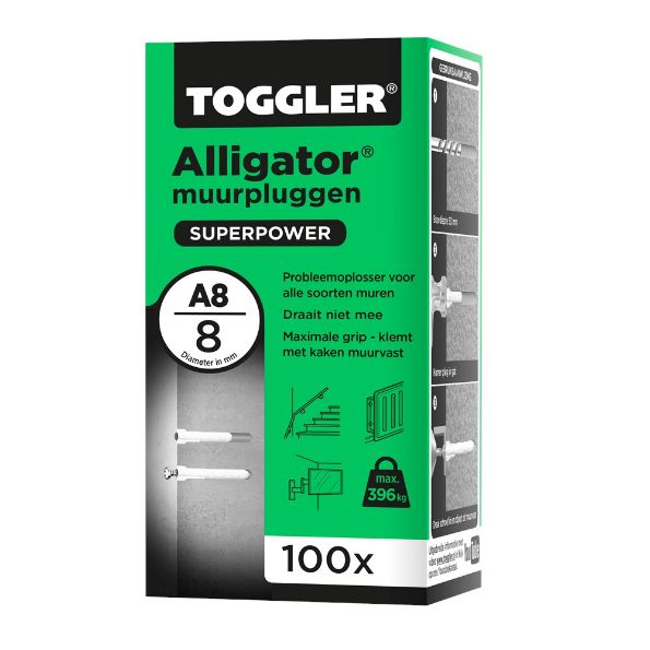 Afbeelding - https-www-ez-catalog-nl-Asset-a381001abd934b94943faf942a8ceed7-ImageFullSize-Toggler-Alligator-Muurplug-A8-doos-met-100-pluggen-jpg